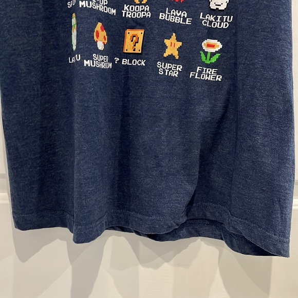 Vintage Super Mario Bros. Graphic T-Shirt Nintendo Large Blue EUC Unisex - Picture 7 of 7